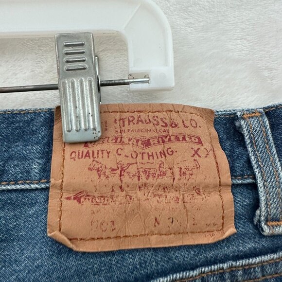 Vintage Levis 501 Jeans Mens 38x32 (36x31) Blue Straight Leg Button Fly Whisker - Picture 12 of 14